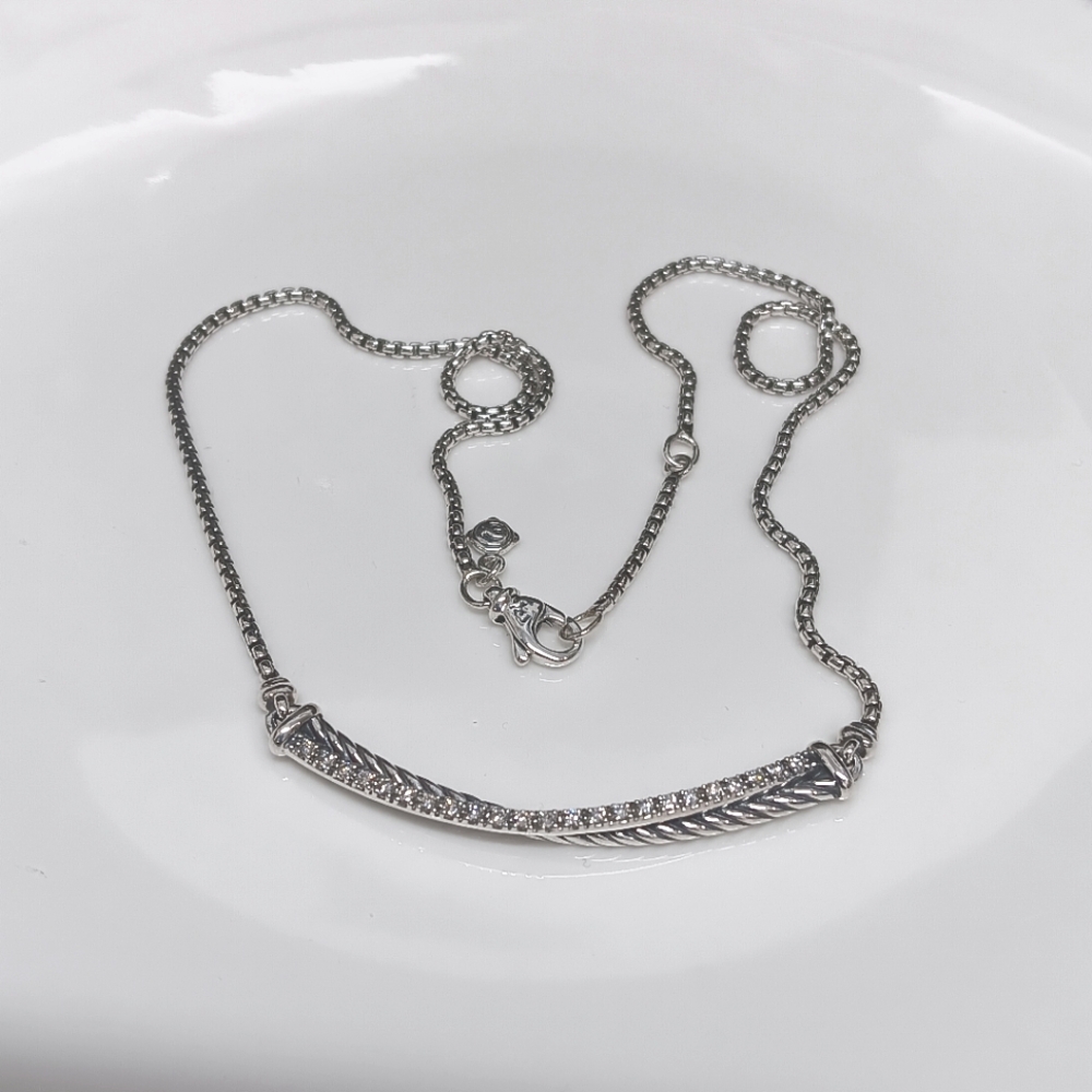 David Yurman Crossover Bar Necklace